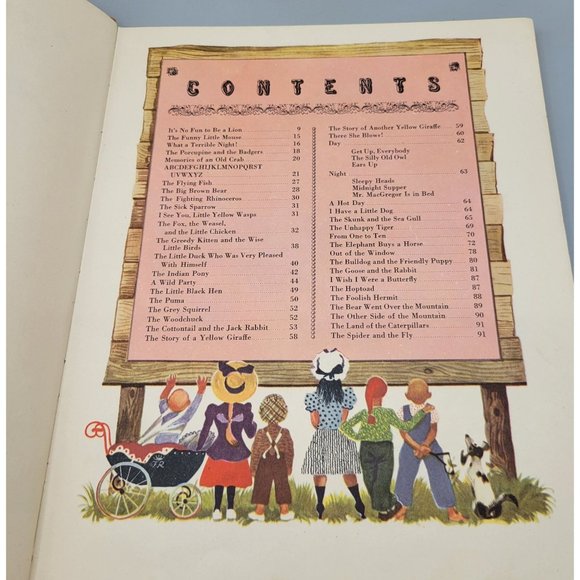 1945 Animal Stories Childrens Book Clothbound Hardcover Color Illustrations - Picture 10 of 12